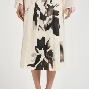 Gonna donna a portafoglio panna a fiori