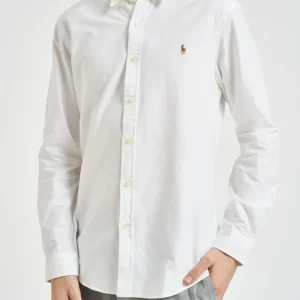 Camicia uomo Oxford bianca con logo