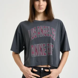 T-shirt donna cropped Johnny antracite