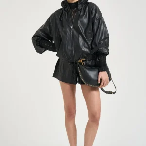 Giacca donna Neela in ecopelle nera