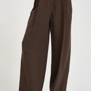 Pantalone donna a palazzo marrone