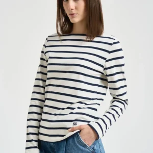 T-shirt donna Carmelita a righe blu