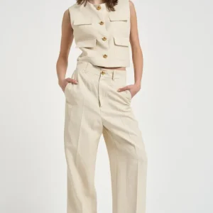 Gilet donna corto avorio