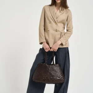 Giacca donna doppiopetto sabbia