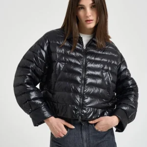 Cappa donna cropped leggera nera