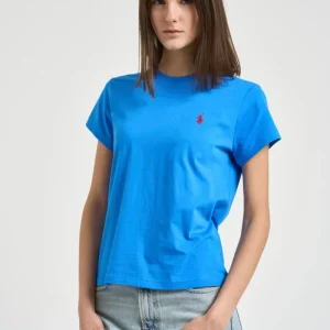 T-shirt donna girocollo azzurro